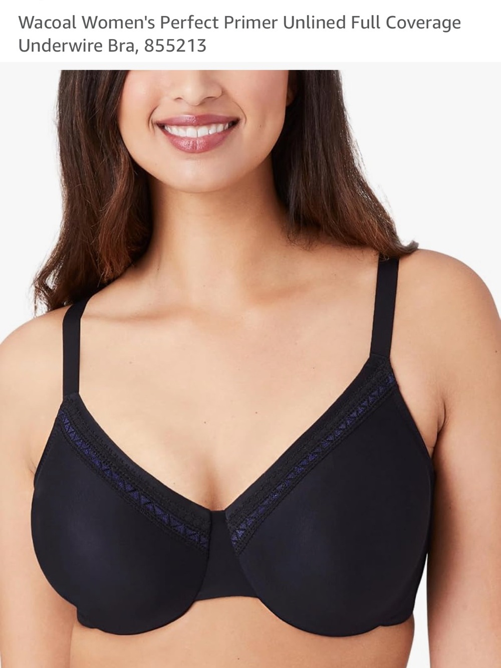 Wacoal Black Perfect Primer Full Coverage Underwire Bra 38I